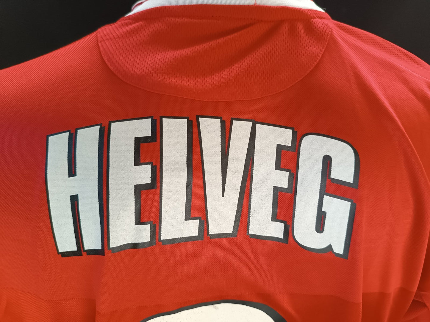 Maglia Football Nazionale danese Thomas Helveg autograph front and back original