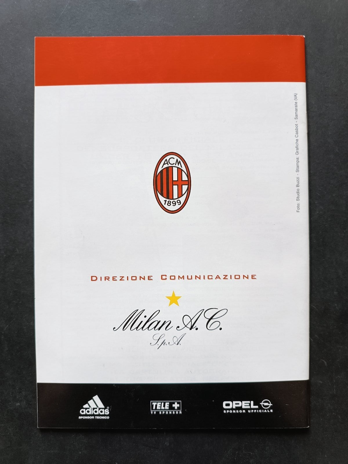 programma Ufficiale MILAN ROMA 7 settembre 2000