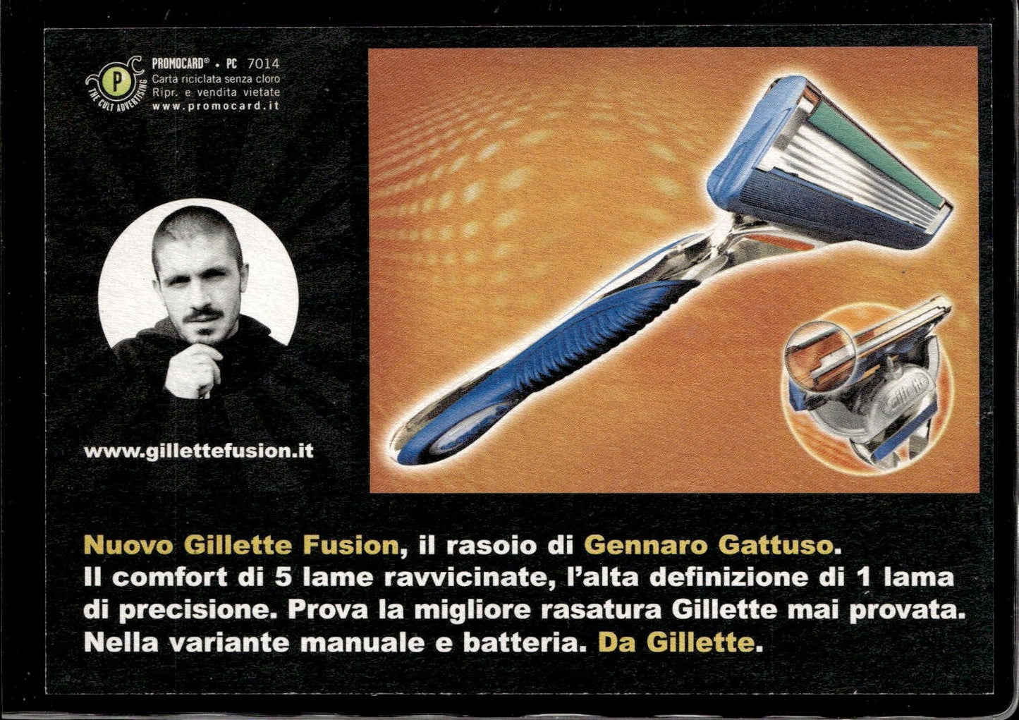 cartolina postcard Calcio Milan promocard #7014 Gattuso