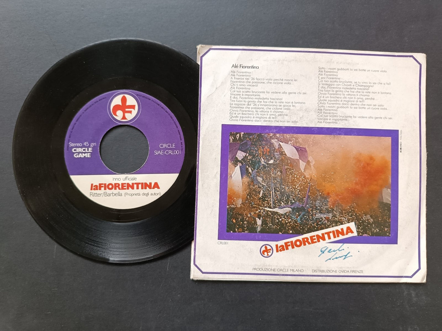 Vinile 45 A FIORENTINA Inno Ufficiale