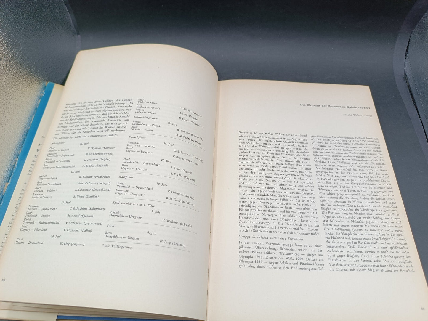 Libro Fussball Weltmeisterschaft 1954 Coupe Jules RImet autografato