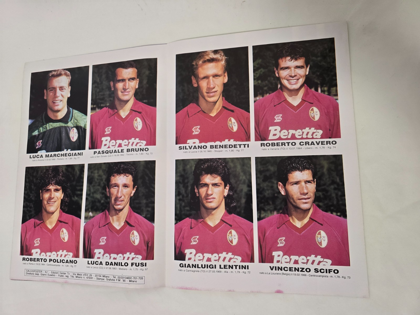 Magico TORINO Toro 1991/92 CalcioPoster poster della squadra pieghevole 50X70