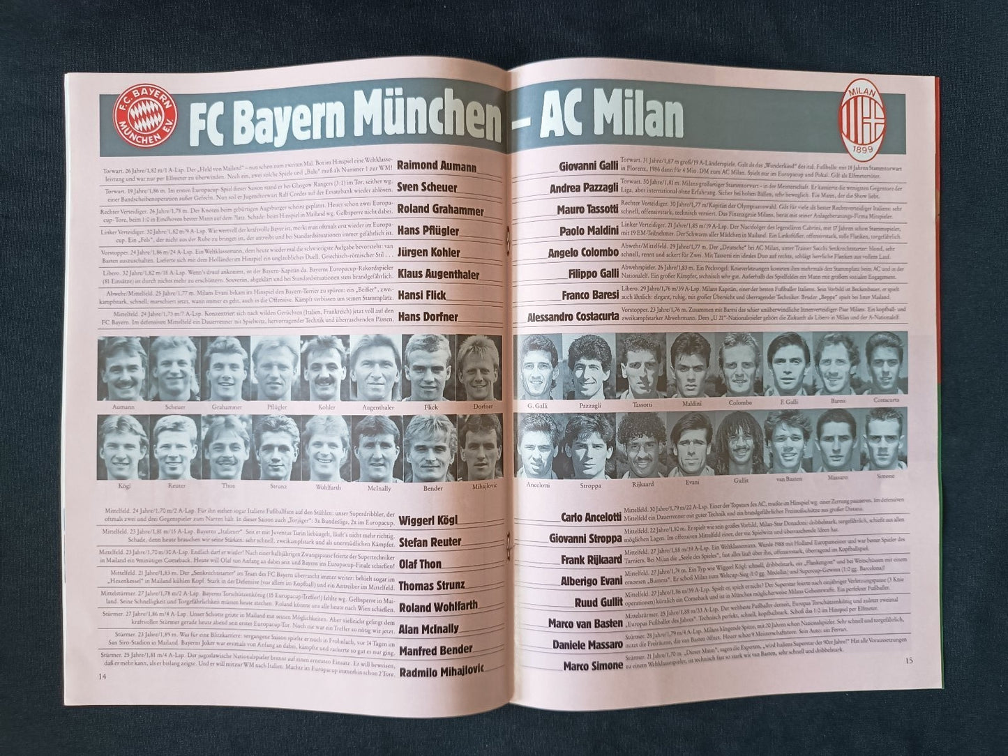 programma Bayern Monaco - Milan 1990 Bayern Magazin
