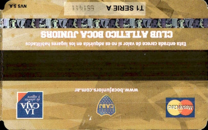 biglietto stadio BOCA JRS VS BANFIELD 55411