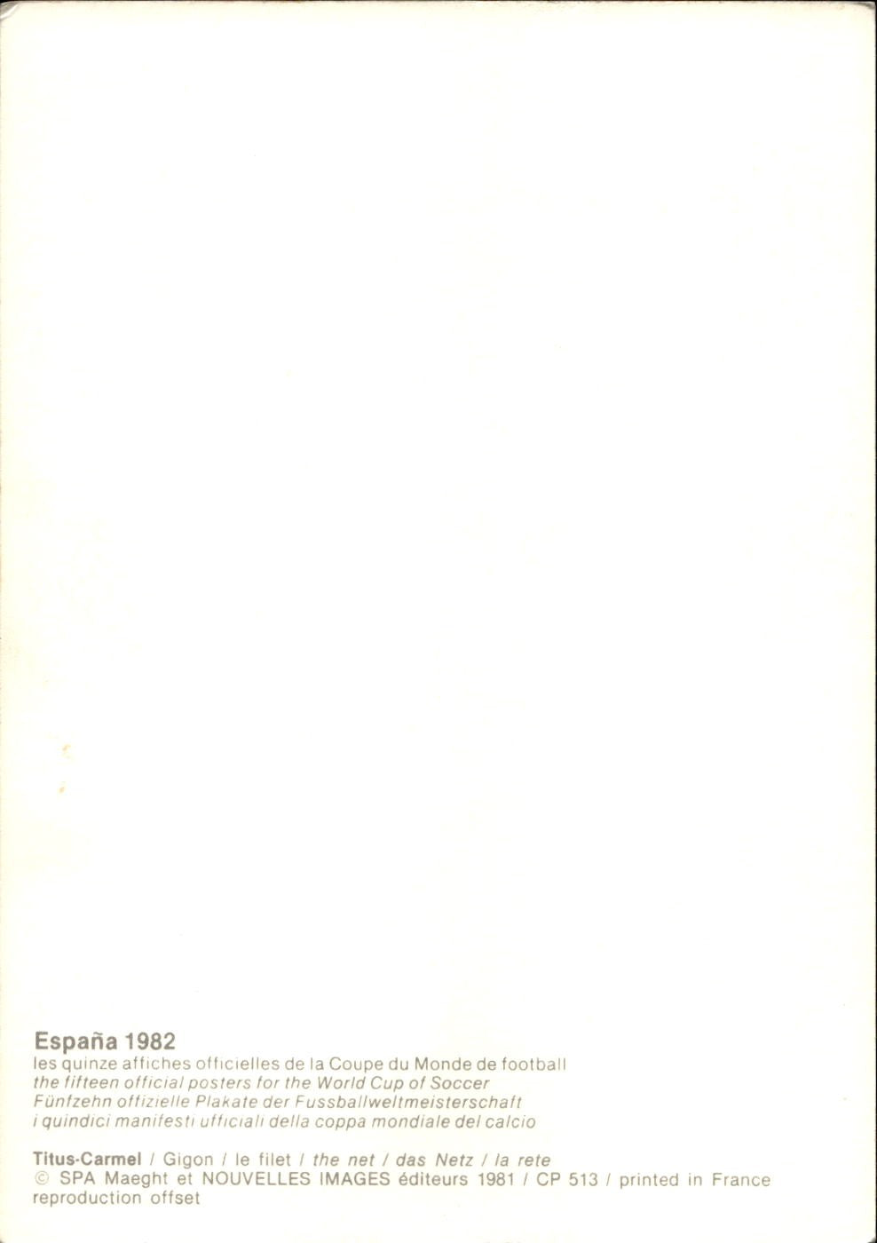 cartolina calciatori Espana 82 Gijon