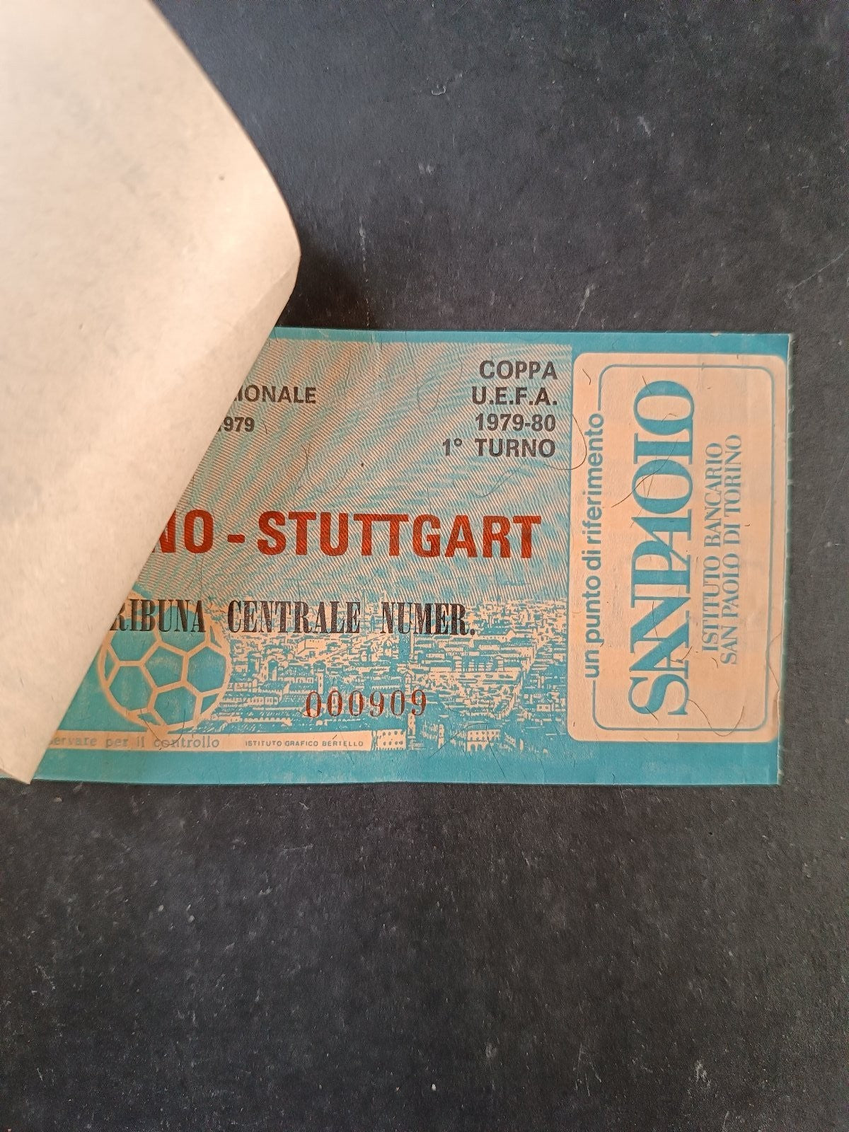 biglietto TORINO-STUTTGART Coppa UEFA - posto 000909 - 1979-80