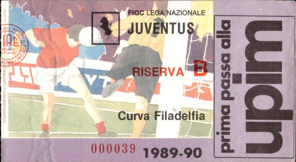 biglietto stadio JUVENTUS 1989/90