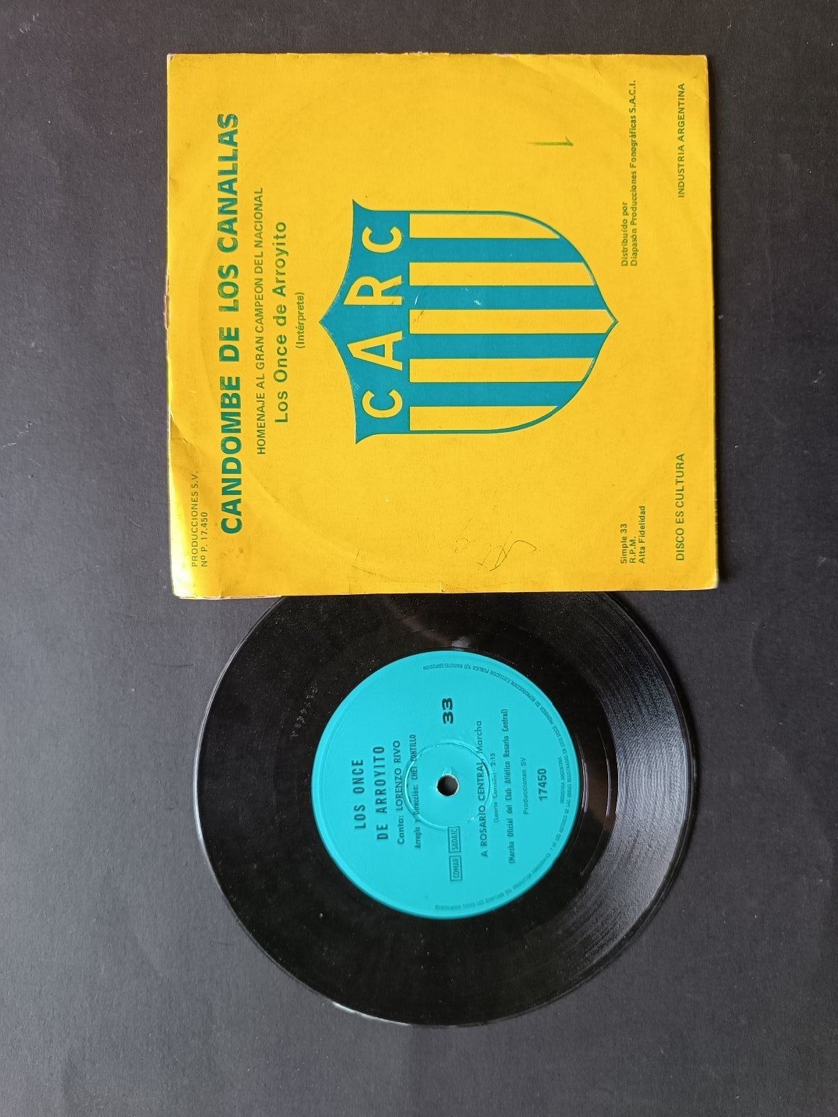 Vinile 45 giri A ROSARIO CENTRAL CLUB ATLETICO CENTRAL