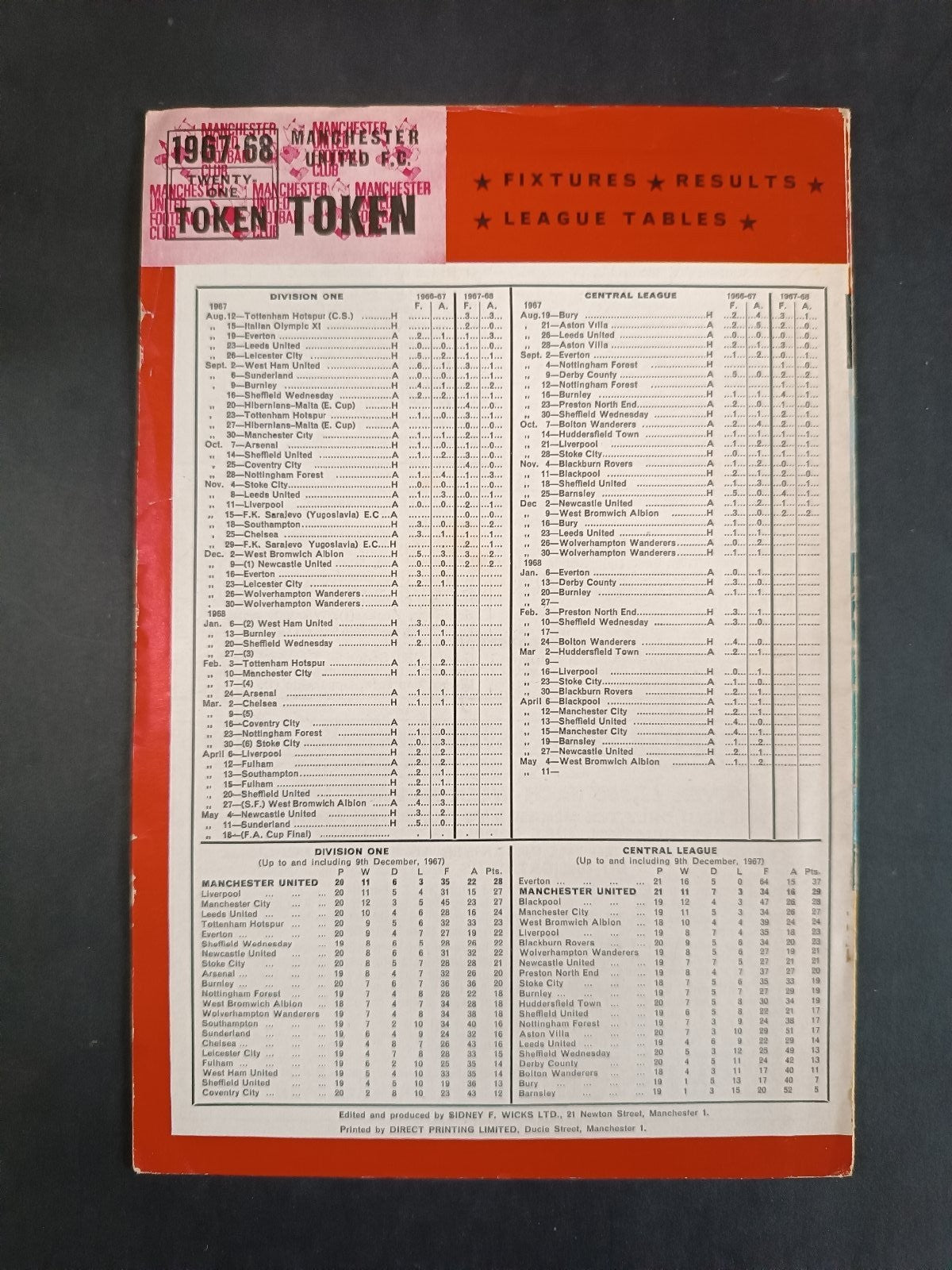 programma MANCHESTER UNITED REVIEW numero 14 anno 1967 Manchester United/Everton
