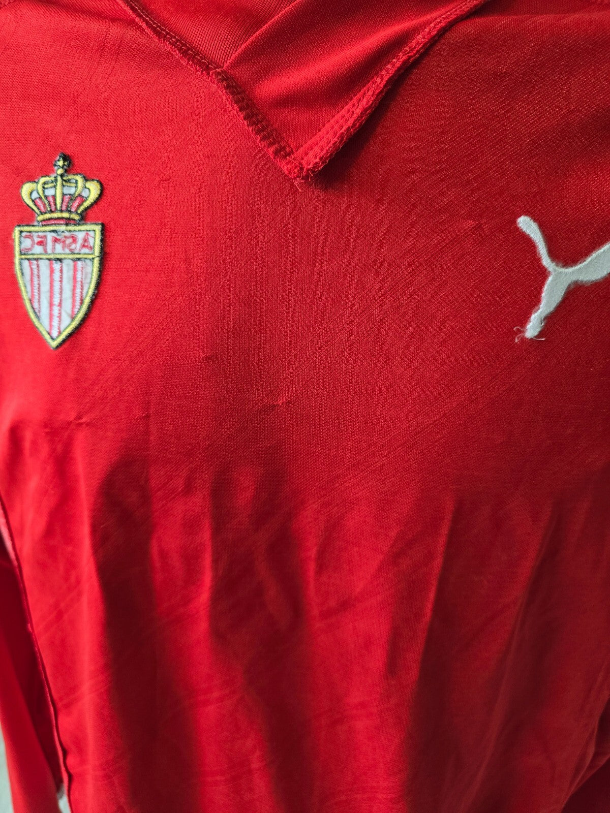 maglia calcio Match Worn Monaco Puma Fedcom 2009/10 Alejandro Alonso 8 tg XL