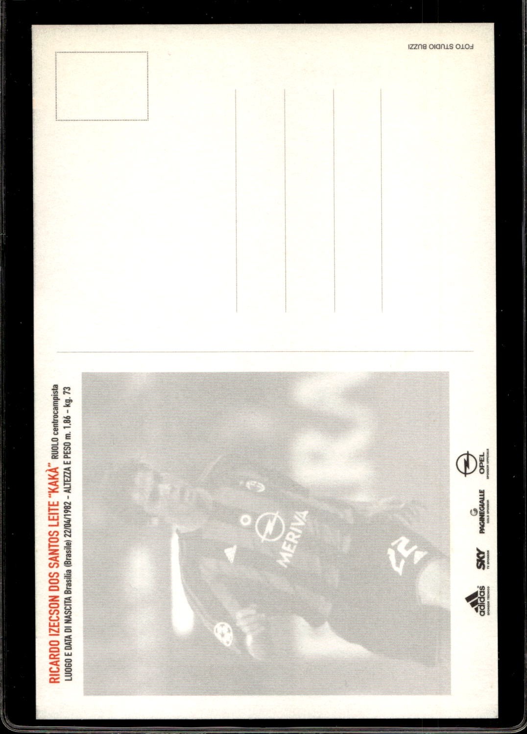 cartolina postcard Calcio Milan con Autografo 2003/04 - Kak�