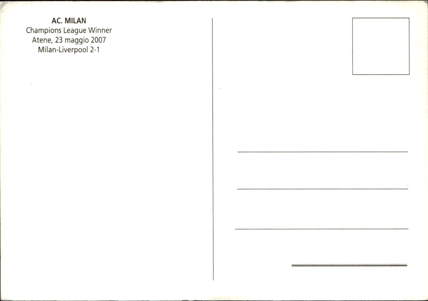 Cartolina A.C Milan Champions League Winner Atene 2007 Milan-Liverpool 2-1