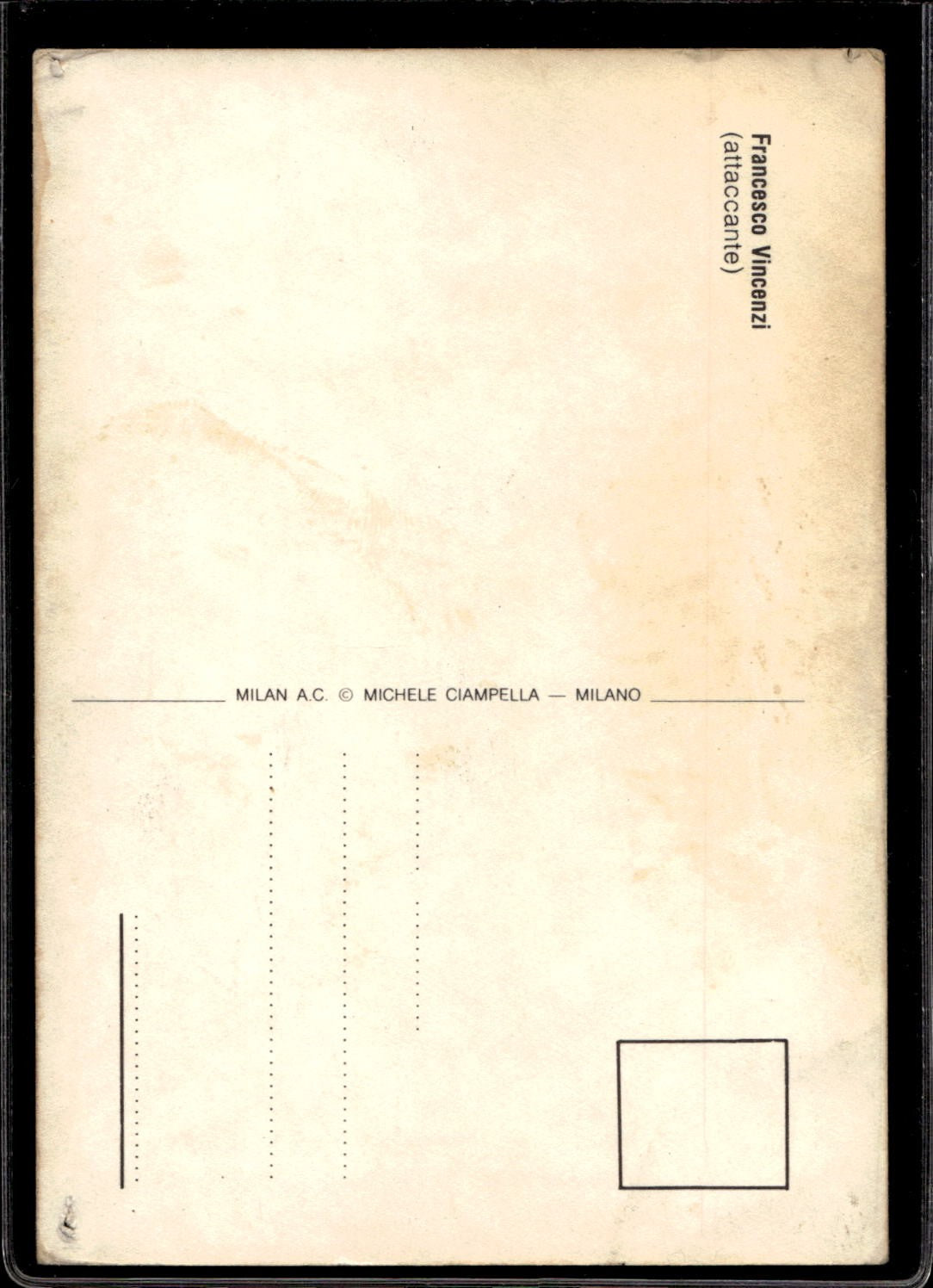 cartolina postcard Calcio Milan con Autografo Franco Vincenxi