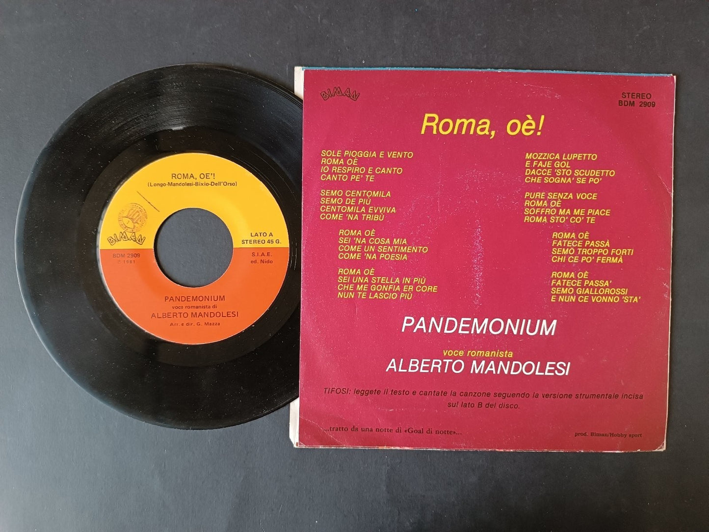 Vinile 45 giri ROMA, OE'!