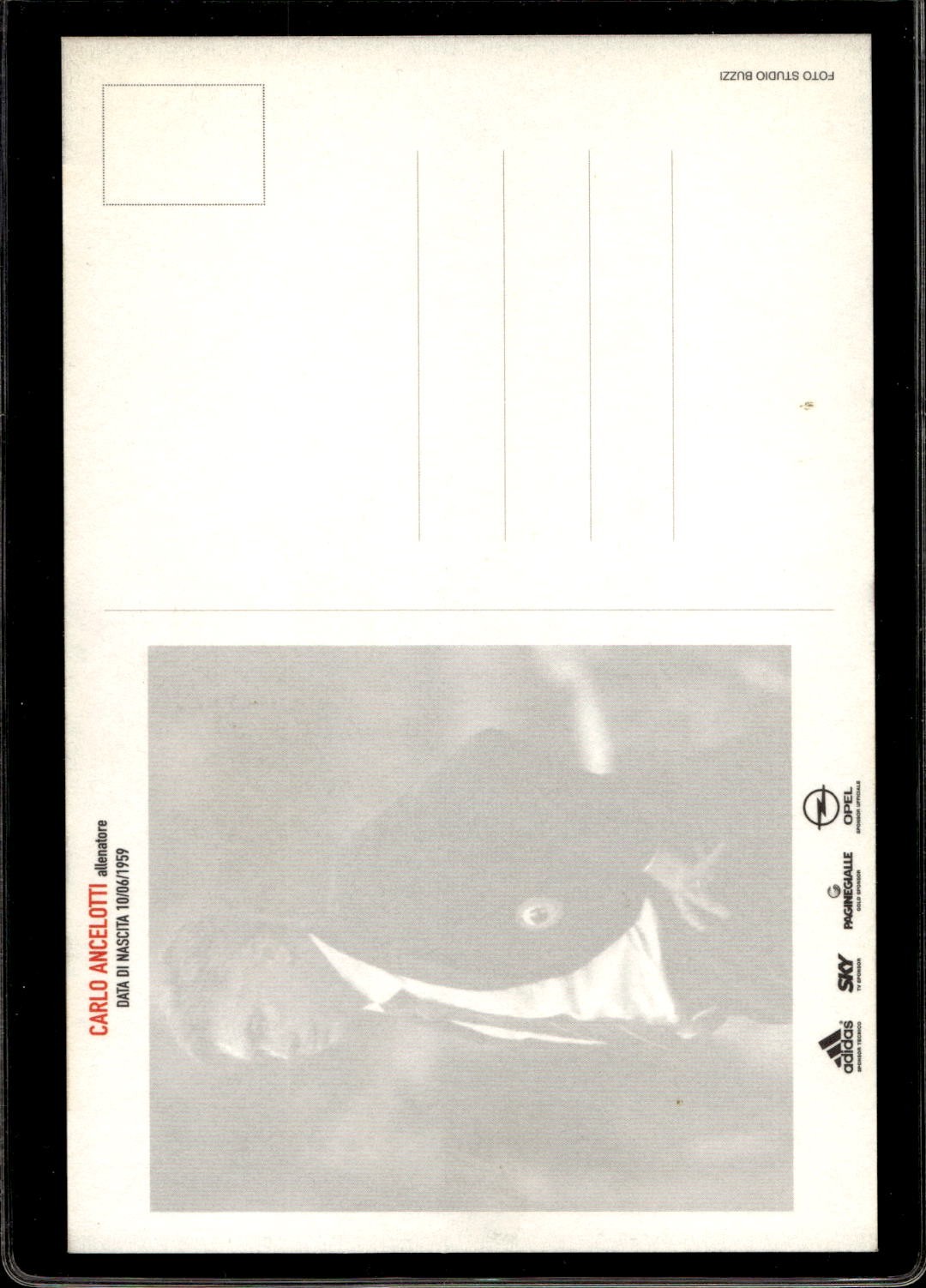 cartolina postcard Calcio Milan con Autografo 2003/04 - Ancelotti