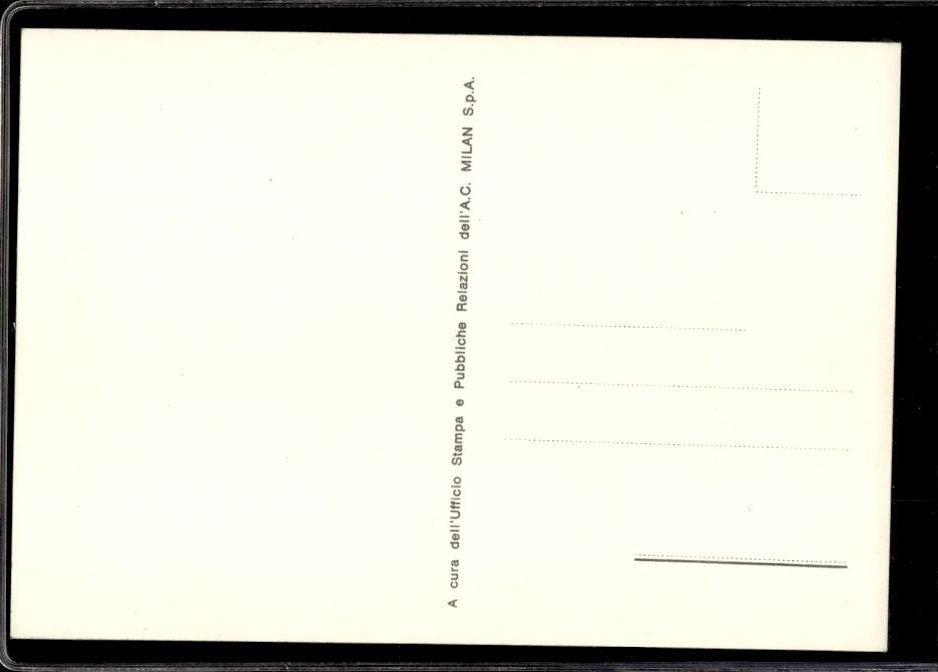 Cartolina Fabio Cudicini Milan con autografo stampato ufficio Stampa Milan