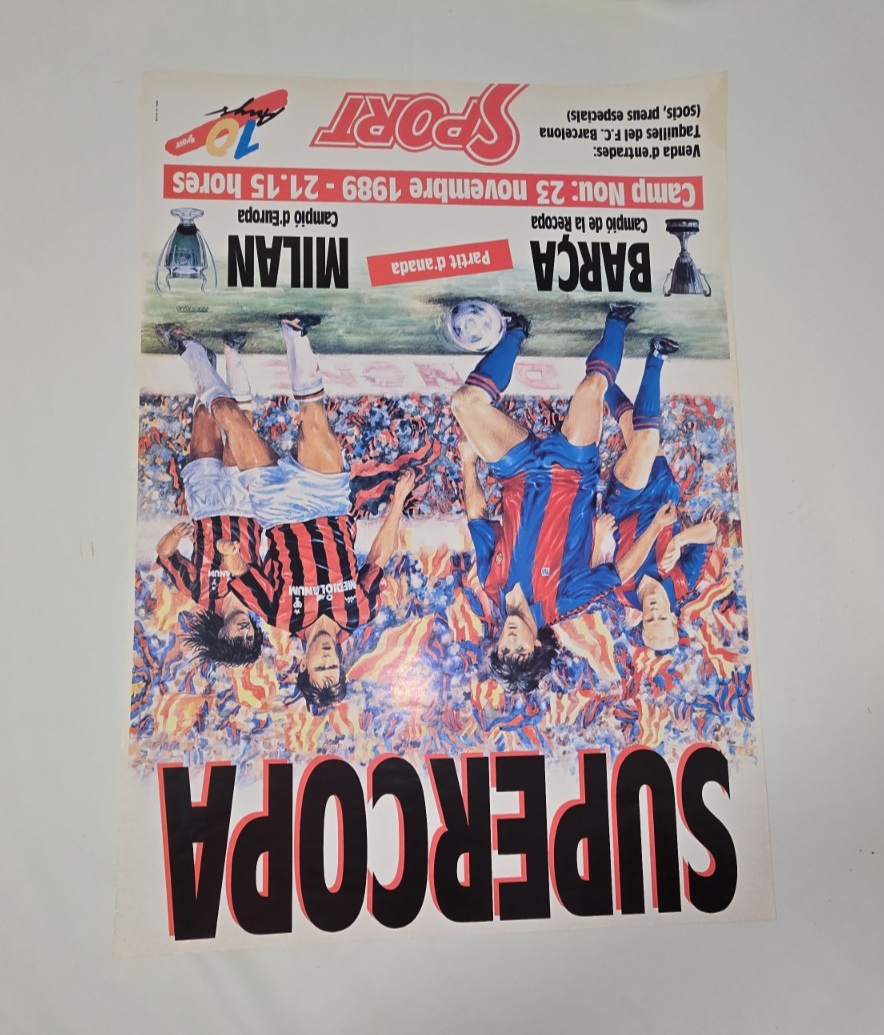 23/11/1989 Barça vs MIlan 1-1 SUPERCOPA Supercoppa Europea locandina originale