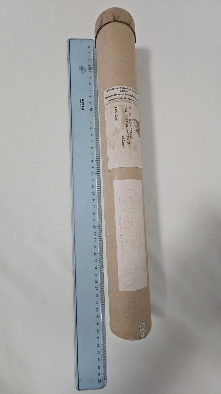 PERGAMENA originale 1966 inviata alla S.P. SIMMENTHAL SuperCoppa basket