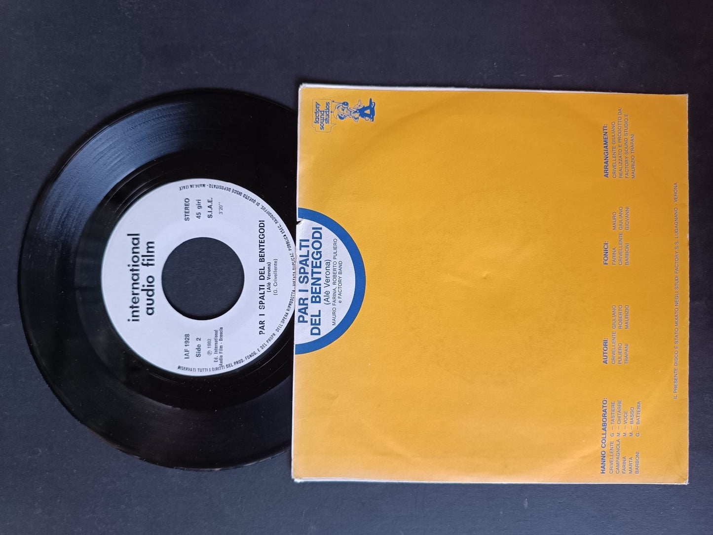 Vinile 45 giri OIO MINERALE Al� Verona