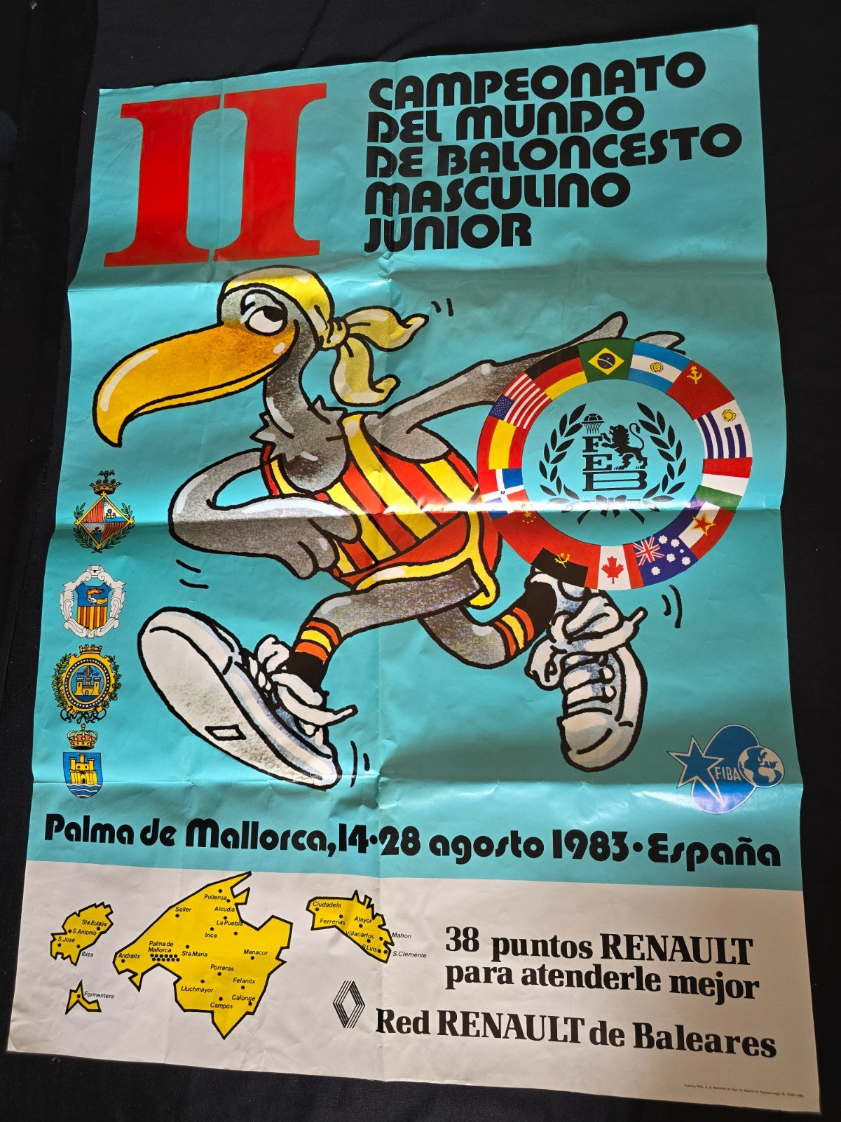 Poster Campionato mondiale maschile di pallacanestro Under-19 1983 originale