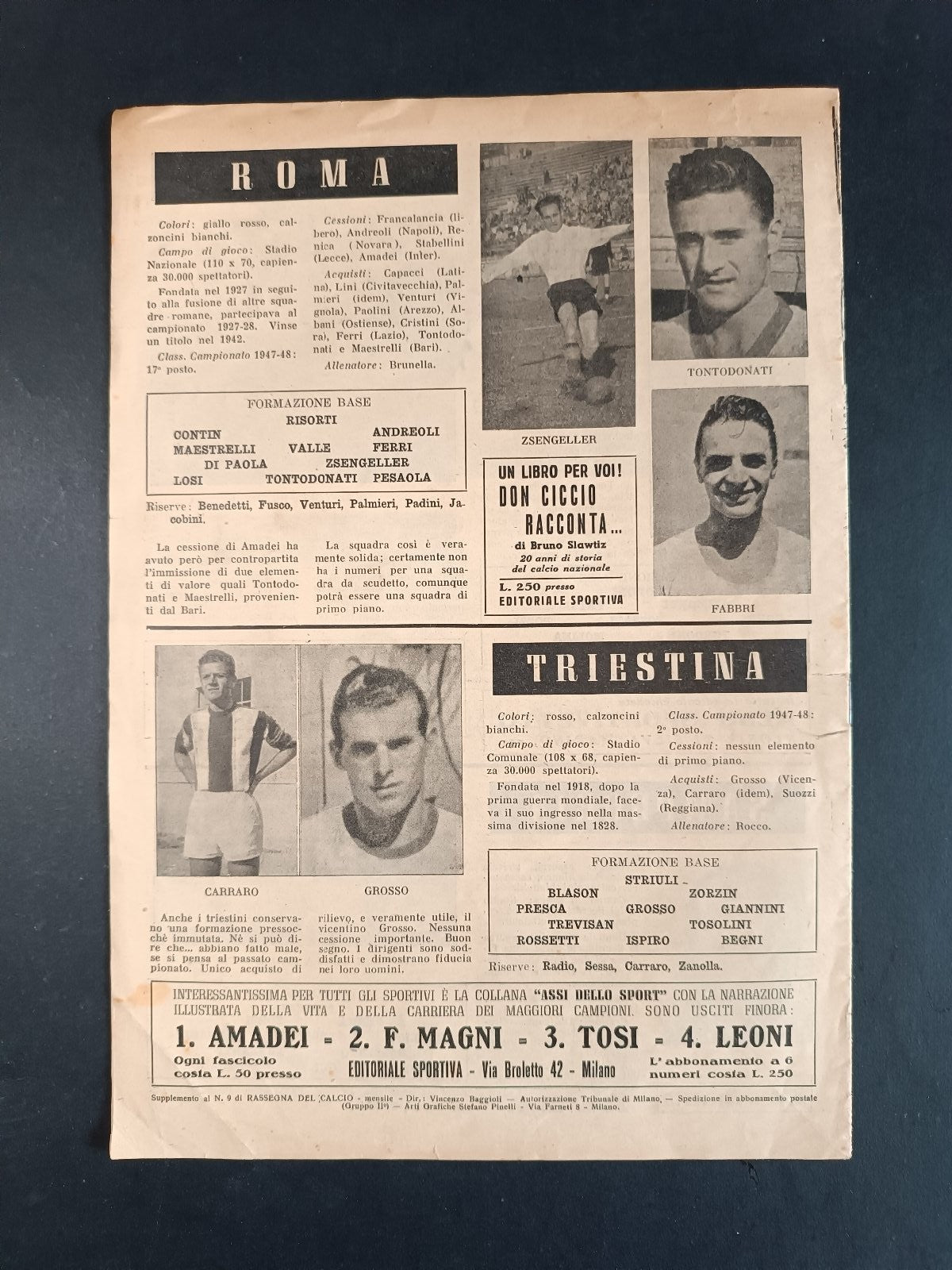 rivista CAMPIONATO di CALCIO 1948-49 -