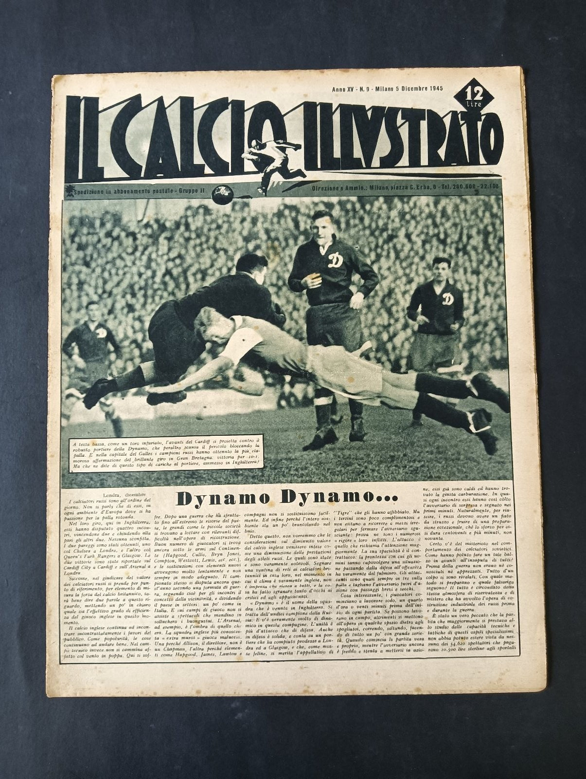 rivista IL CALCIO ILLUSTRATO anno 1945 numero 9 - Cardiff Dynamo