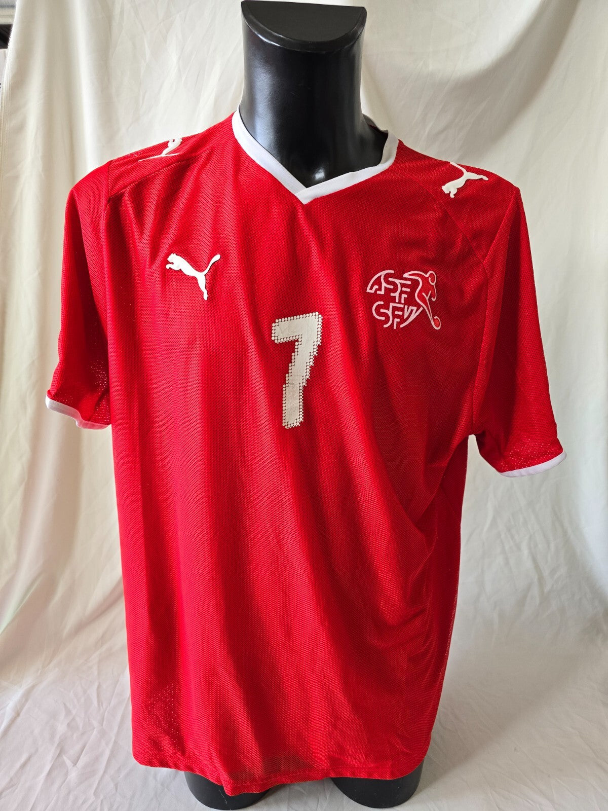Maglia Puma match worn Nazionale Svizzera euro 2008 nr 7 tg xl