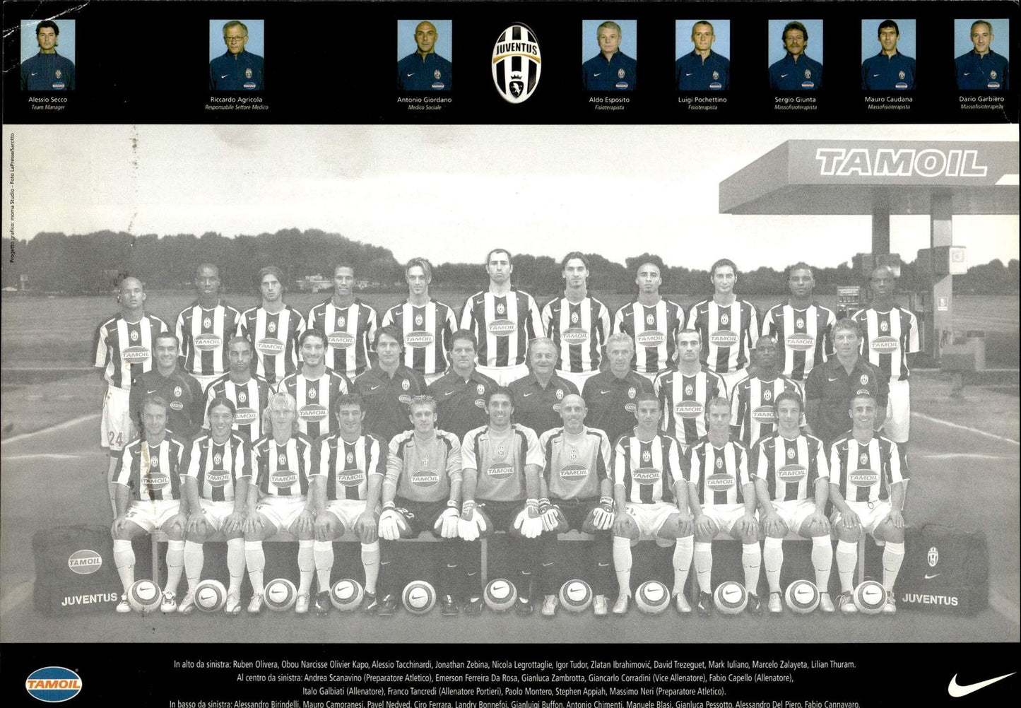 cartolina postcard calcio JUVENTUS Tamoil 2004-05