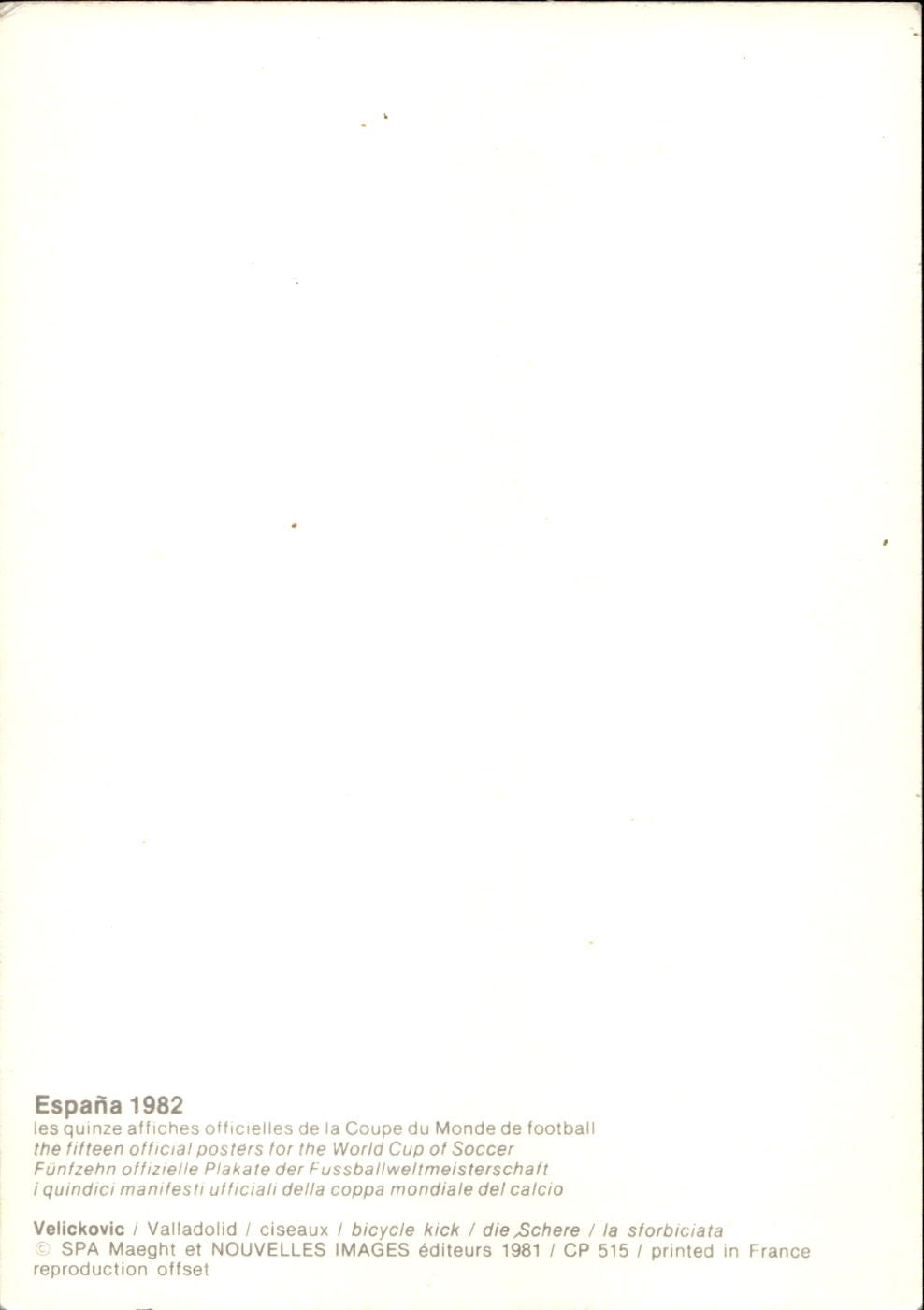 cartolina calciatori Espana 82 Valldolid
