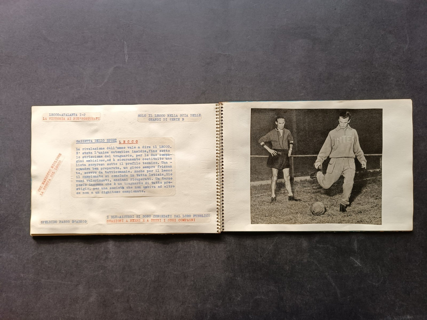 Album con ritagli fotografici Lecco Calcio