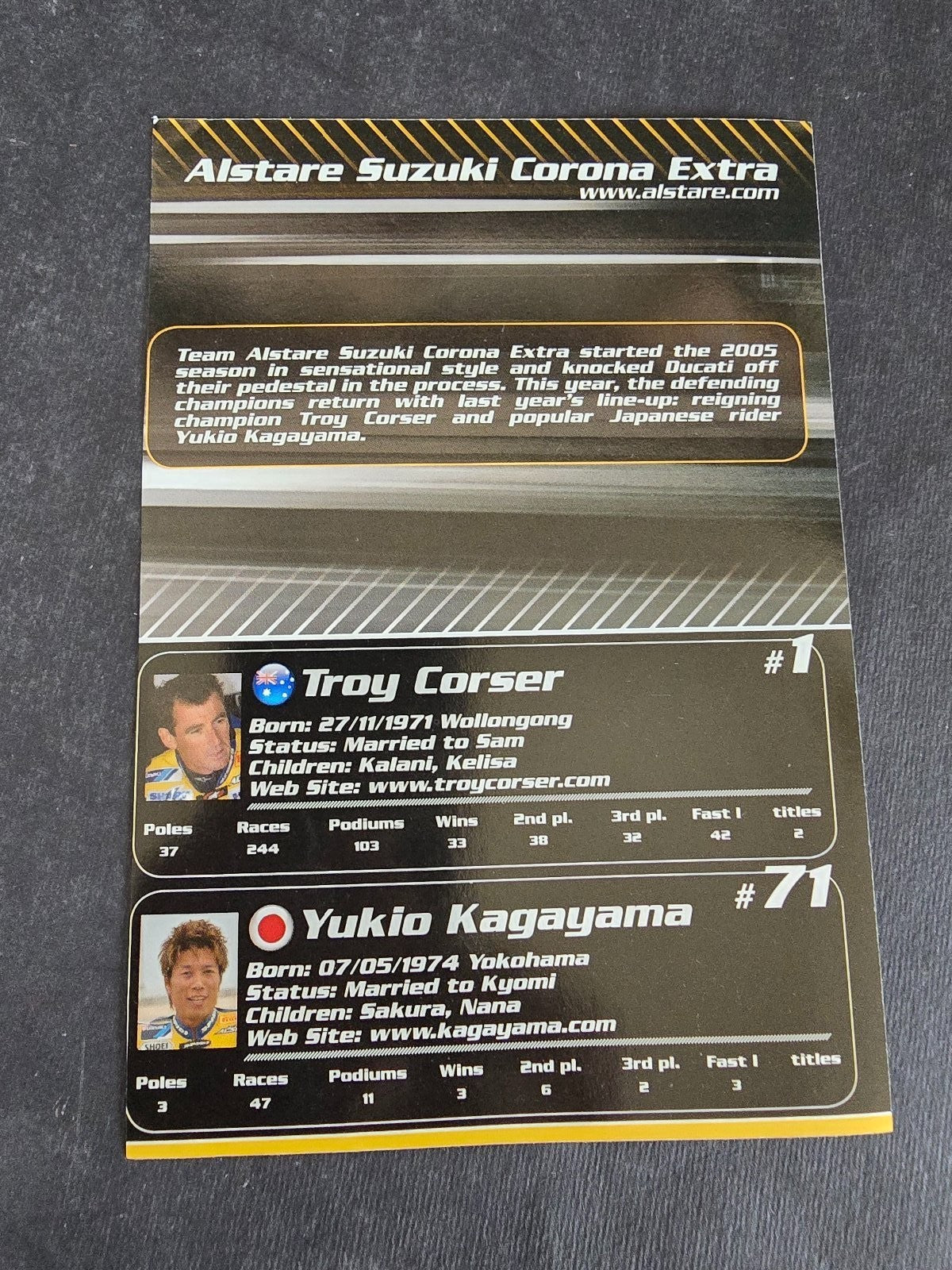 Autografo autograph originale su cartolina Troy Bayliss Ducati