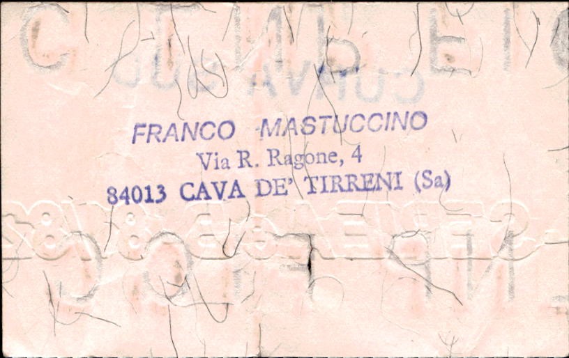 biglietto Ticket Stadio Cavese Pistoiese Campionato Nazionale 81-82