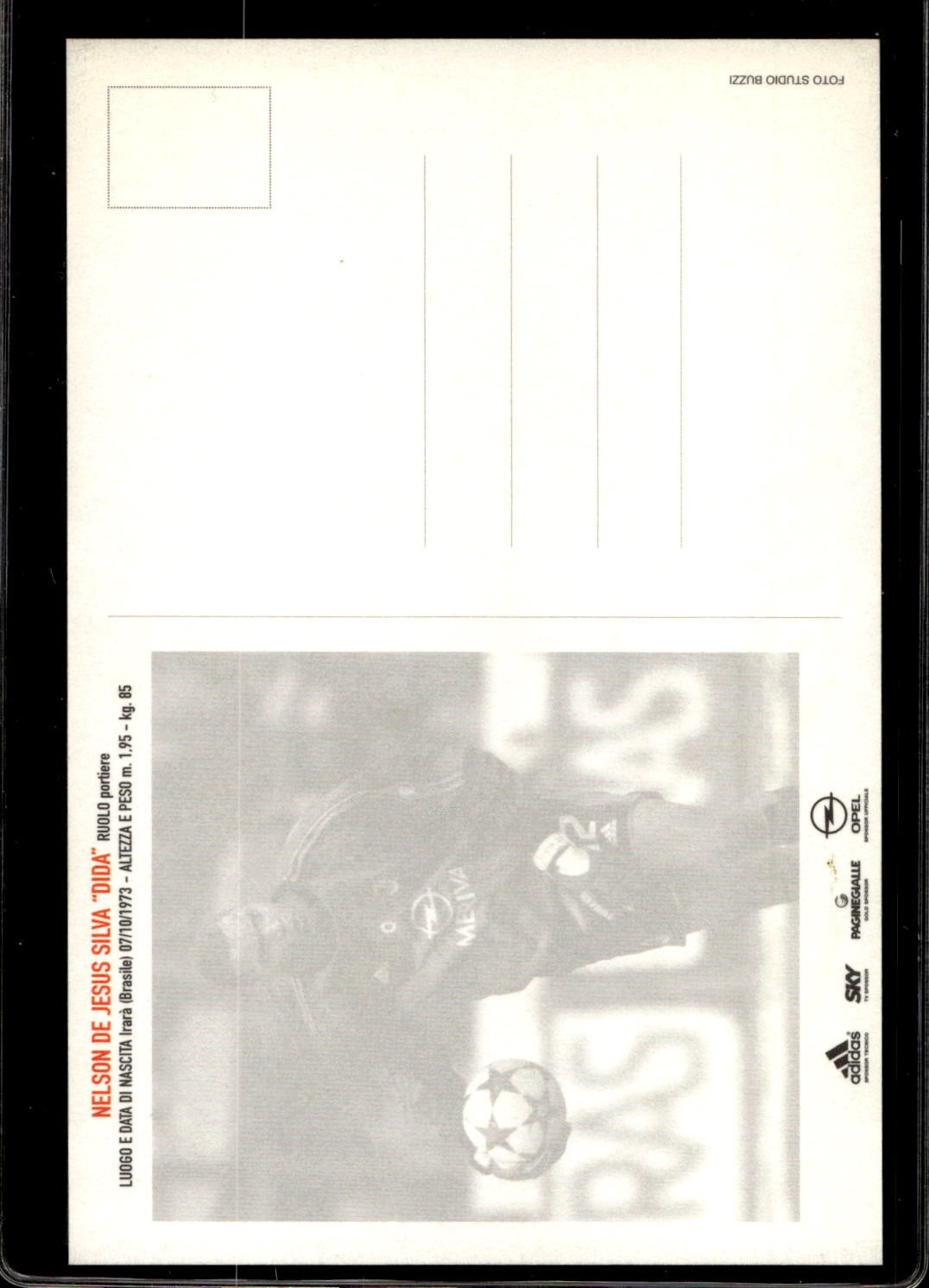 cartolina postcard Calcio Milan con Autografo 2003/04 - Diada