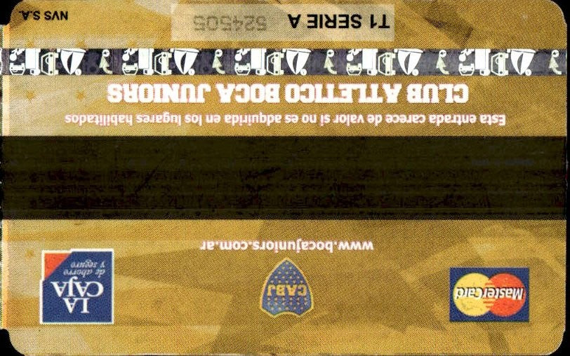 biglietto stadio BOCA JRS VS ROSARIO CENTRAL 2003