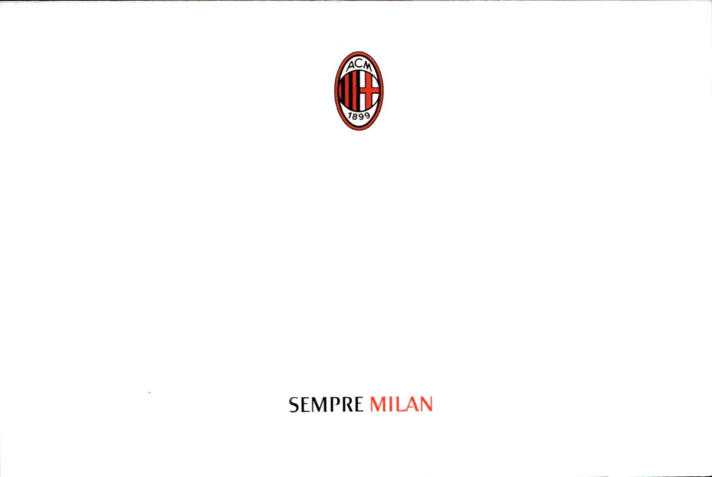 cartolina postcard Calcio Milan Sempre Milan