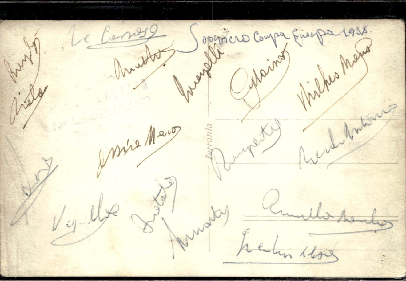 cartolina postcard calcio Squadra Milan 1956/1957 con Autografo