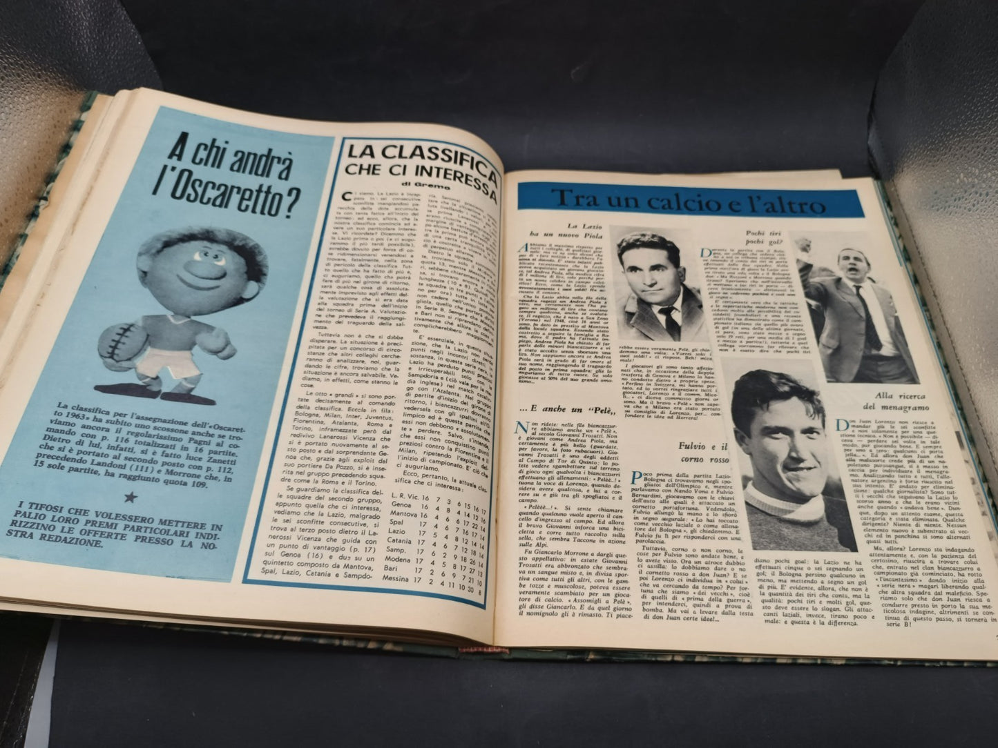 Annata rilegata rivista Calcio e ciclismo illustrato 1966 biancazzurri