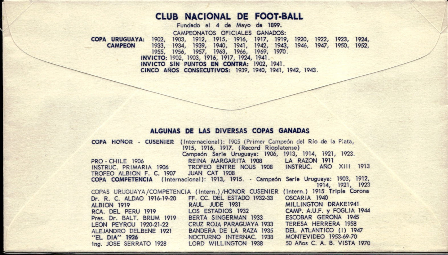 busta primo giorno Copa Libertadores de America 1971