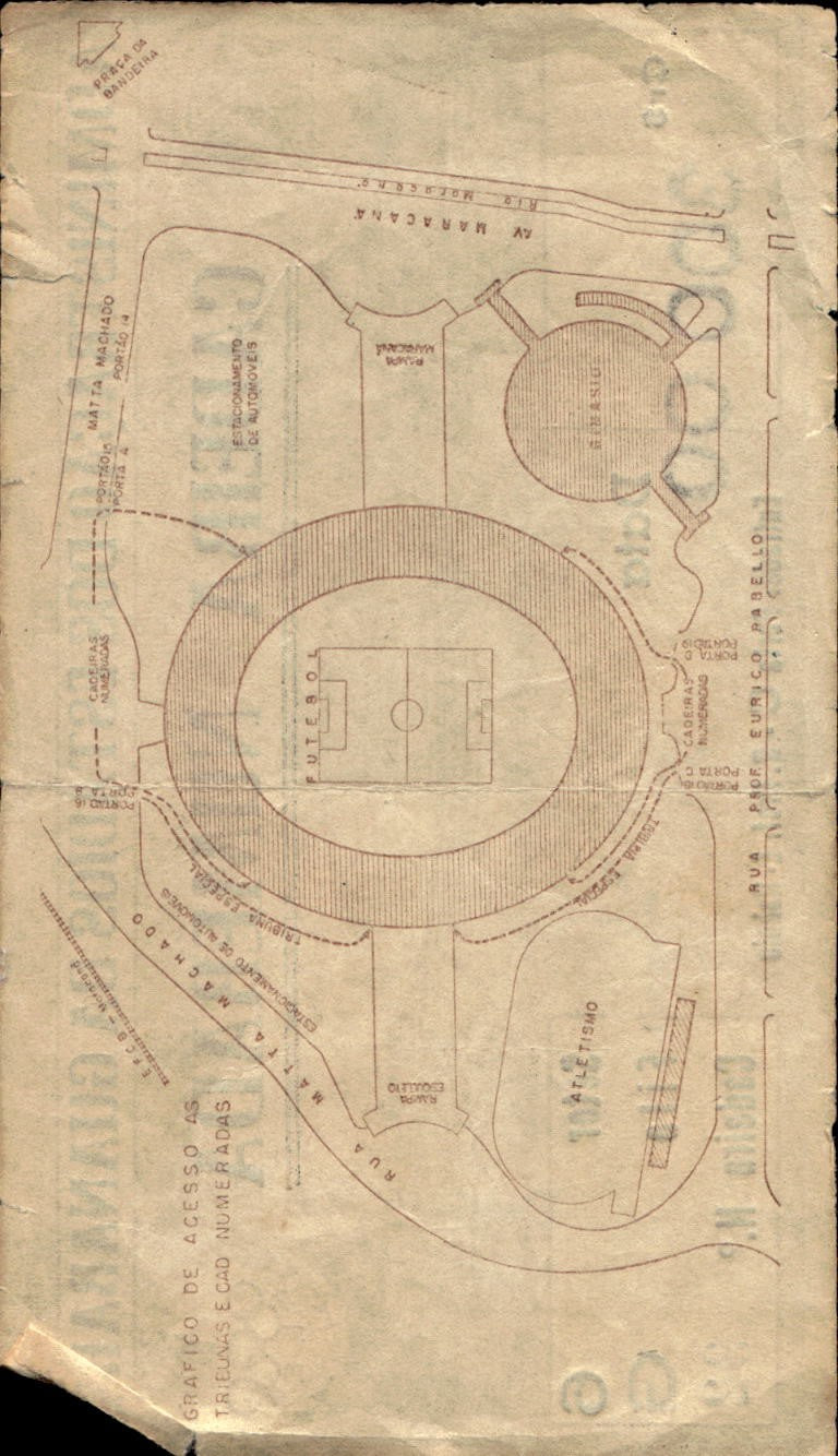 biglietto stadio ADMINISTRACAO DOS ESTADIO DA GUANABARA CADEIRA NUMERATA