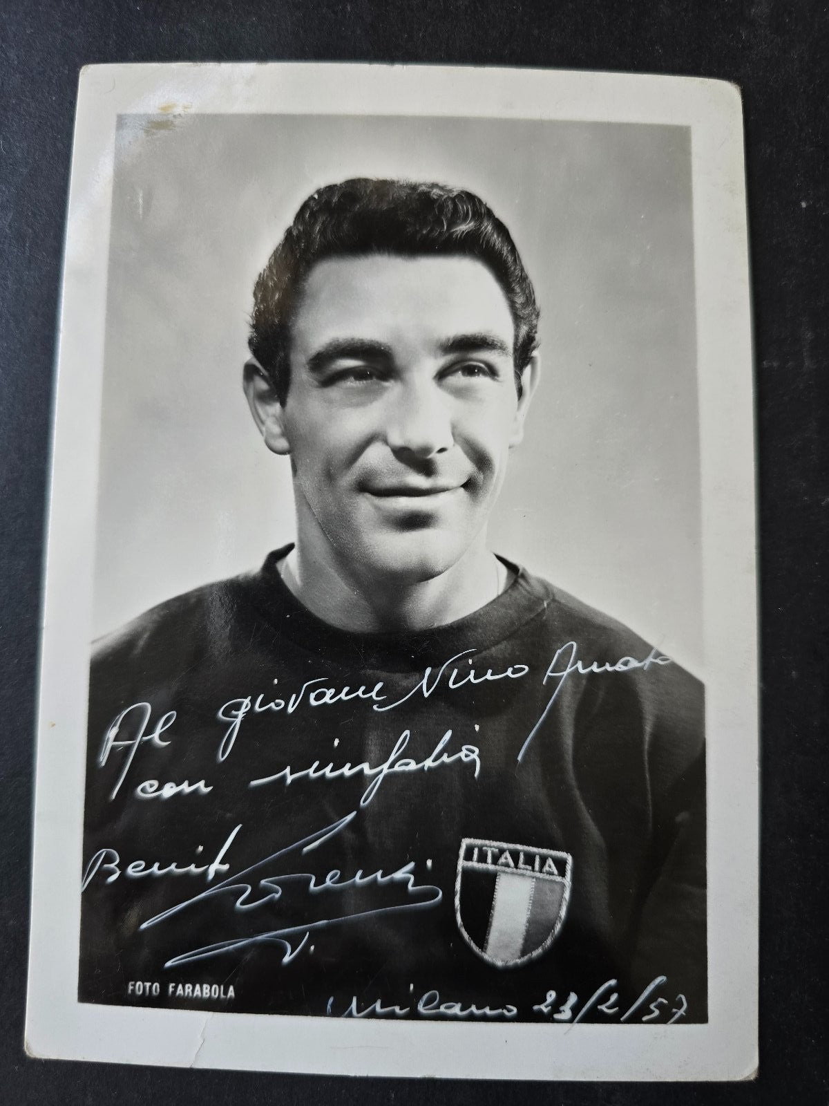 Autografo autograph originale su foto Benito Lorenzi Nazionale