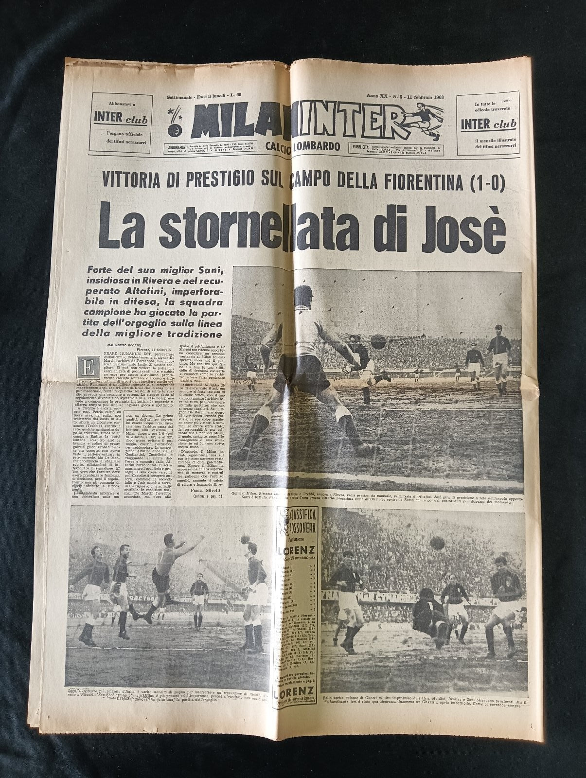 quotidiano MILANINTER numero 6 - 1963 - Inter Suarez e Corso
