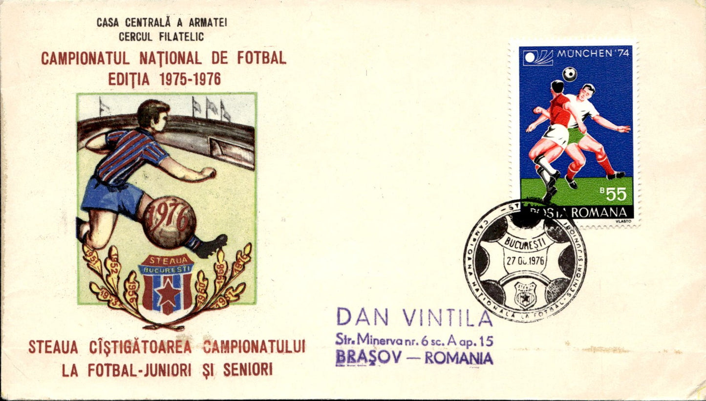 busta primo giorno Bucarest 1976 Romania