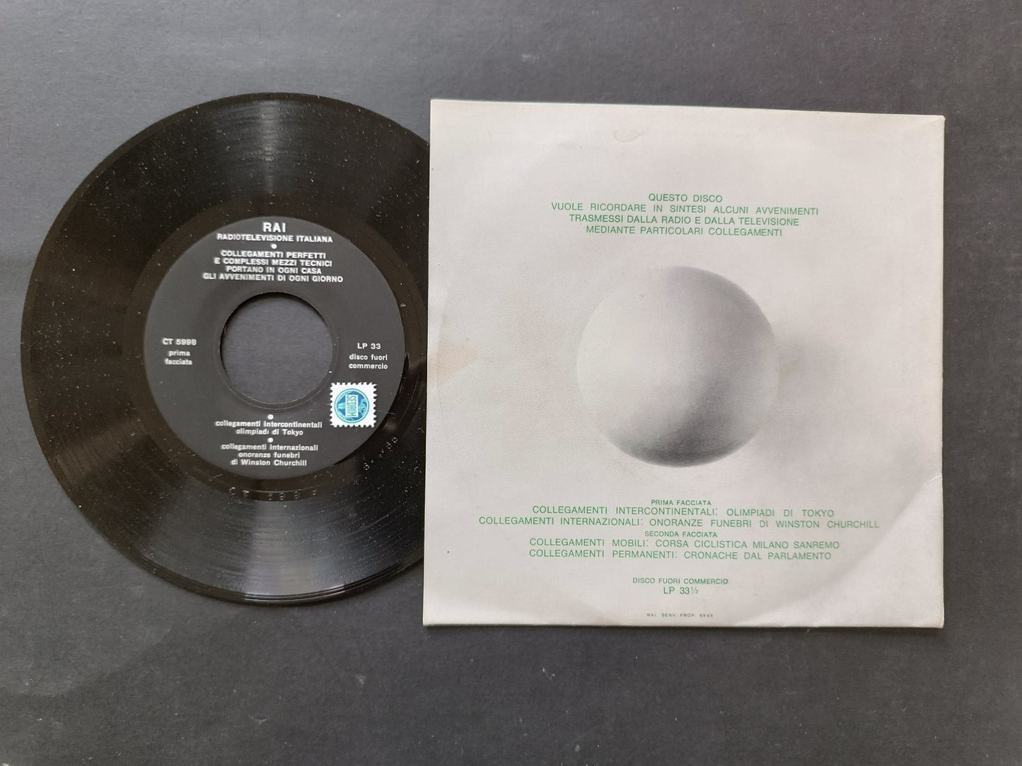 Vinile 45 giri COLLEGAMENTI PERFETTI E COMPLESSI MEZZI TECNICI RAI