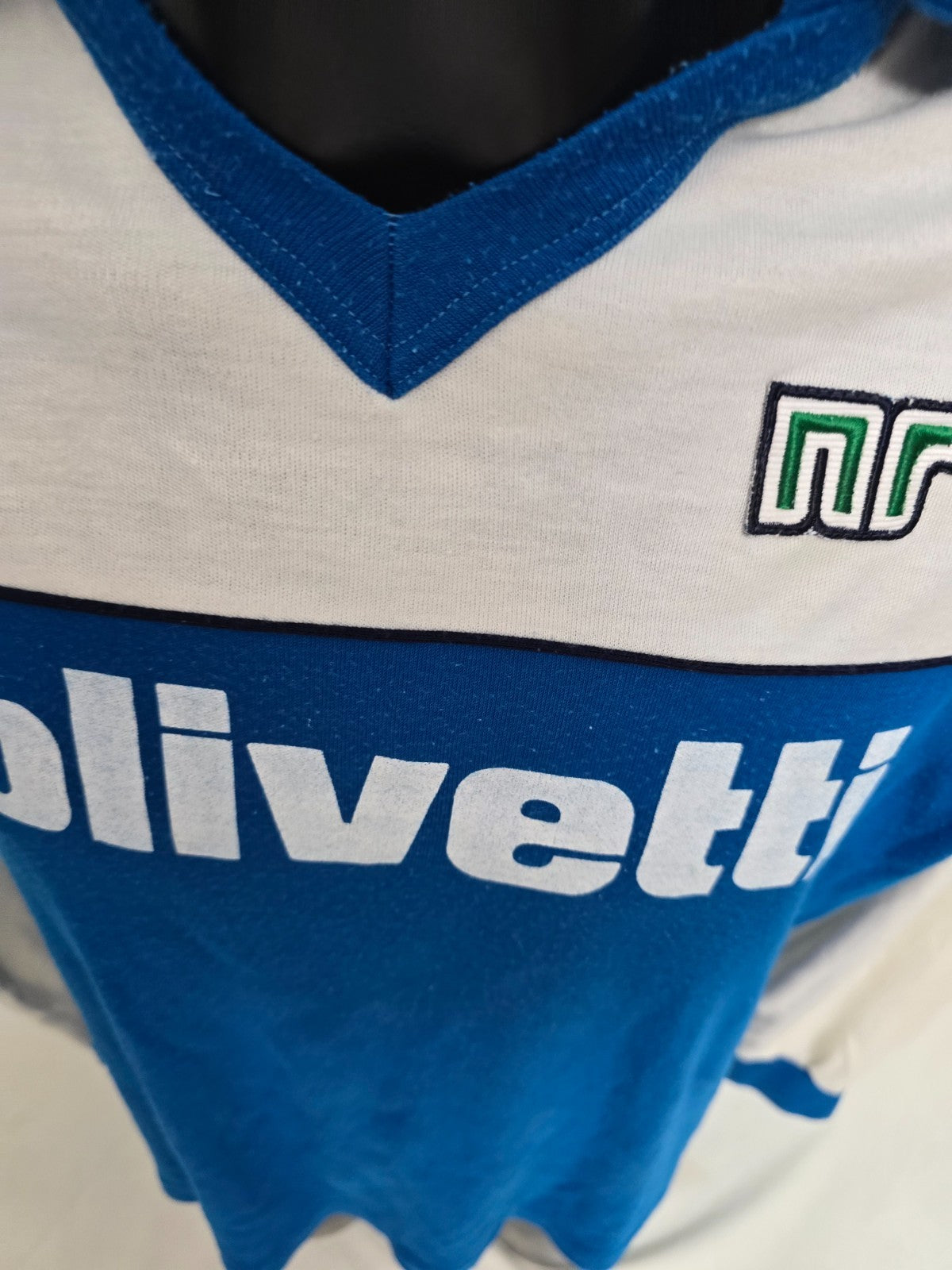 maglia Vintage NR Ennerre OLIVETTI football IN MAGLINA / LANETTA nr 4 CUCITO 52
