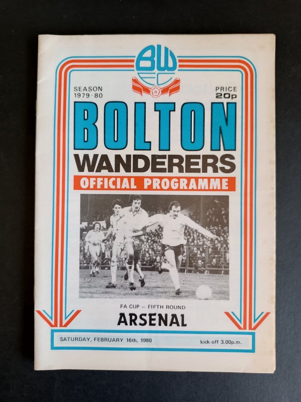programma calcio Bolton Wanderers vs Arsenal 1979