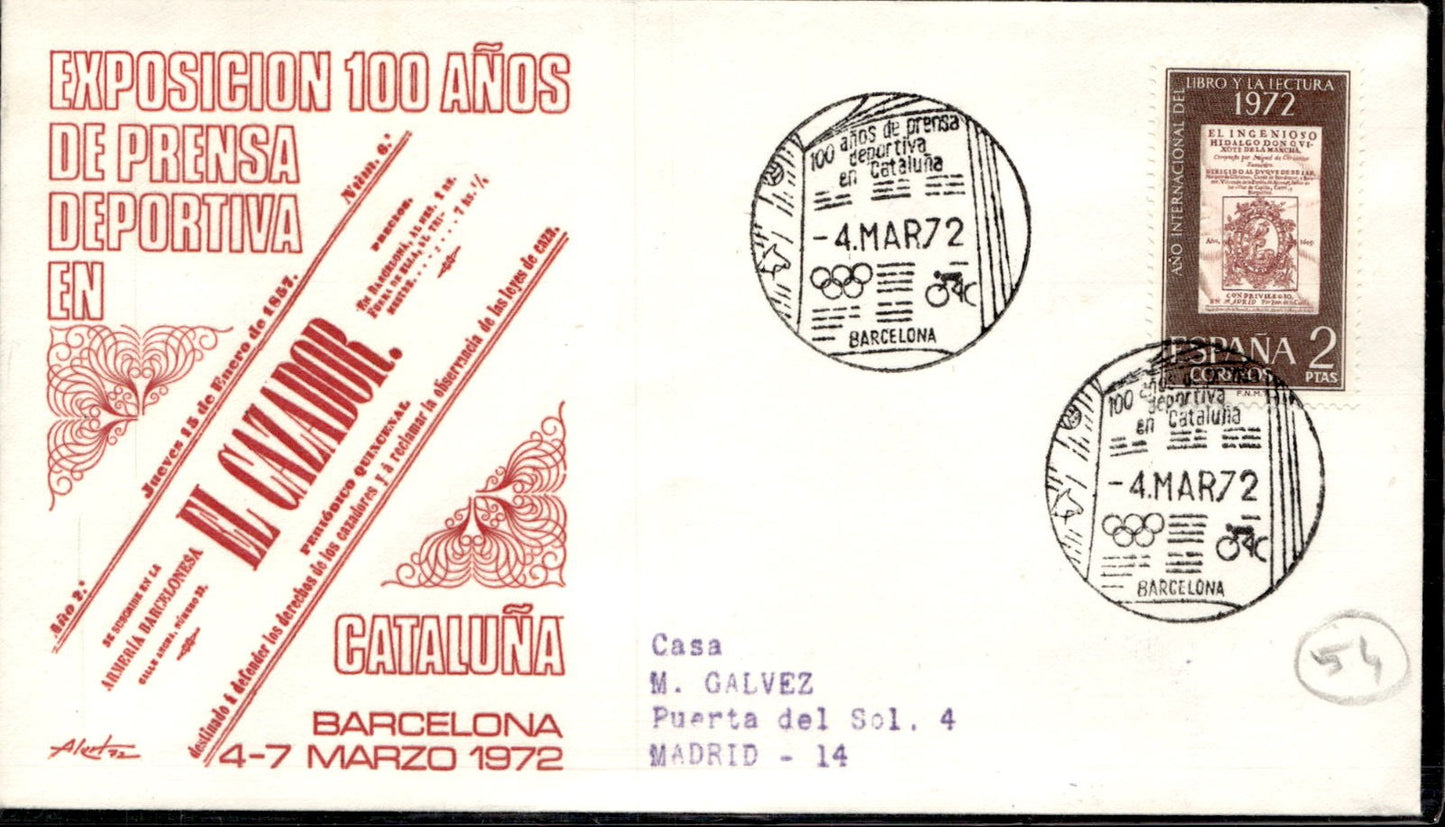 busta primo giorno El Cazador Barcellona 1972