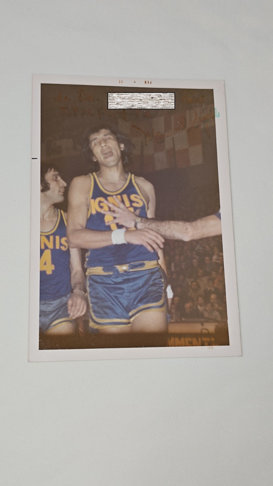 Basket IGNIS Milano Olimpia foto da campo con autografo originale MANUEL RAGA 15