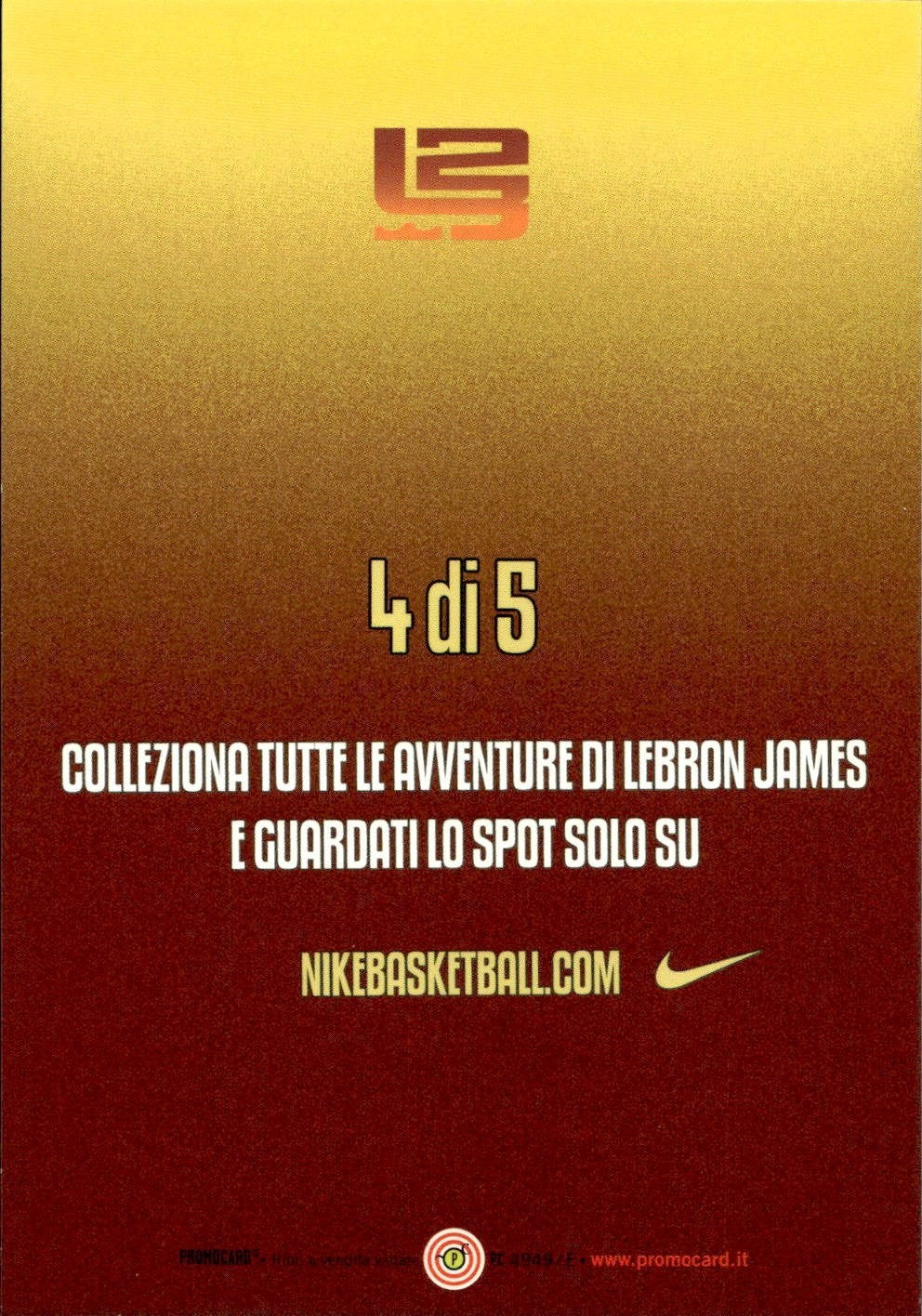 cartolina promocard Lebron James 4 di 5
