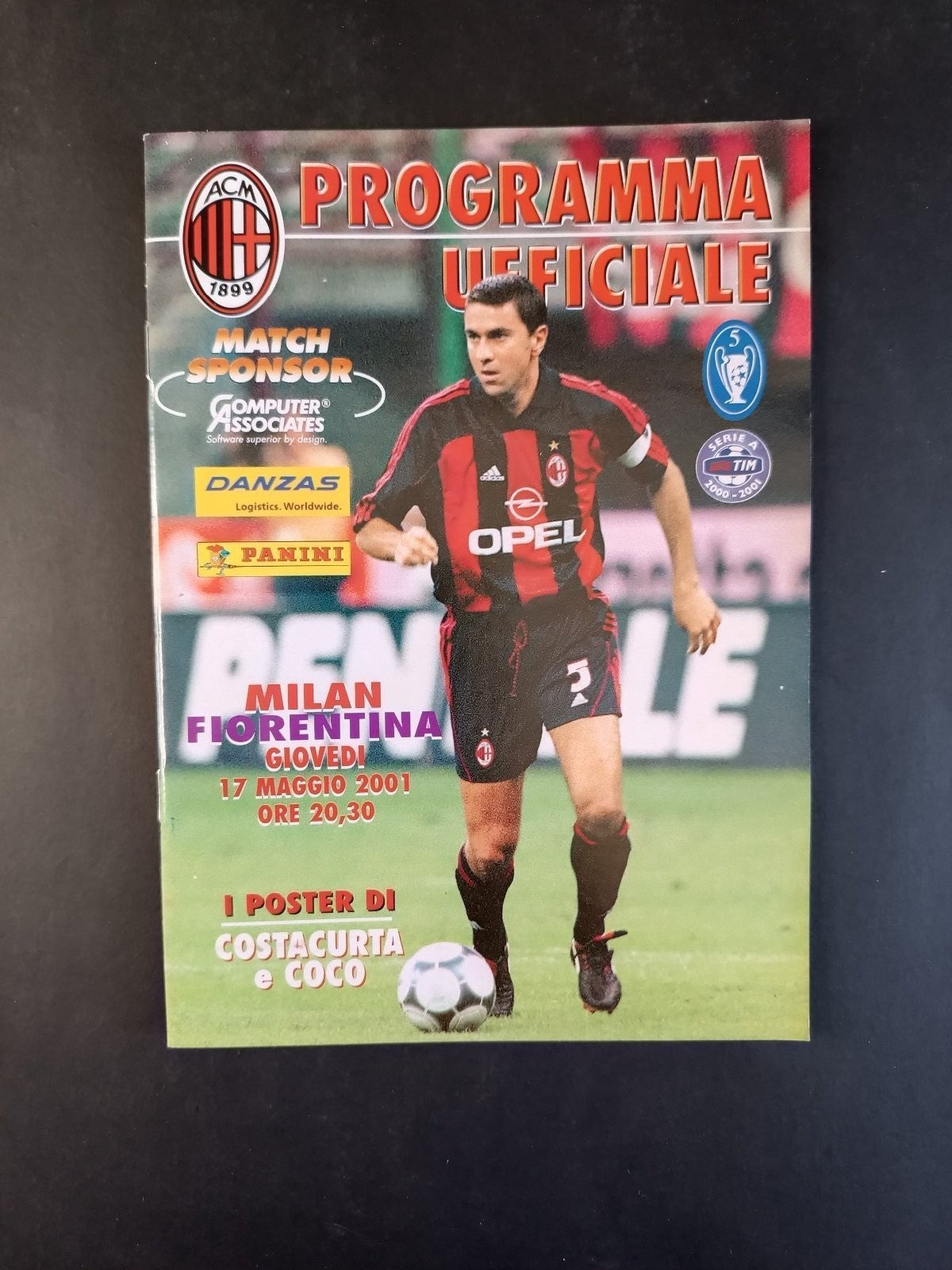 Programma originale 17/05/2001 Milan Fiorentina campionato serie A