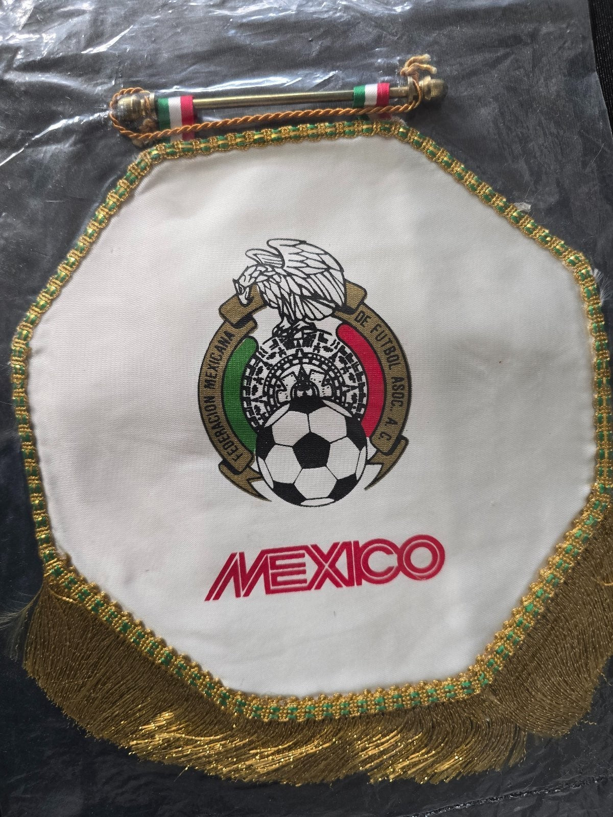 old Gagliardetto pennant banderin selecci�n de f�tbol de m�xico el tricolor B